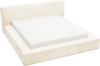 Obrázok produktu pre GRAINGOLD Exkluzívna čalúnená posteľ 140x200 cm Armani premium - dizajnová posteľ so zamatovou látkou, roštom a podnožou - béžová (Amon 18)