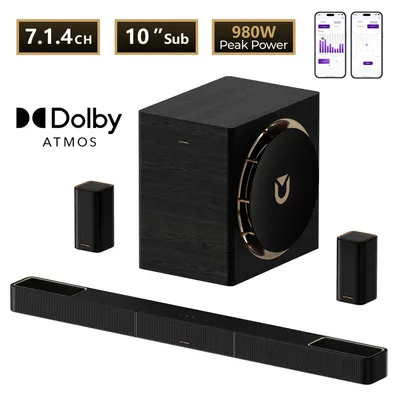 Produktbild von Soundbar für Heimkino - Skywave-Serie - 980 W - Dolby Atmos - Kabelloser Subwoofer - Kabellose Rücklautsprecher - HDMI eARC - Bluetooth 5.4