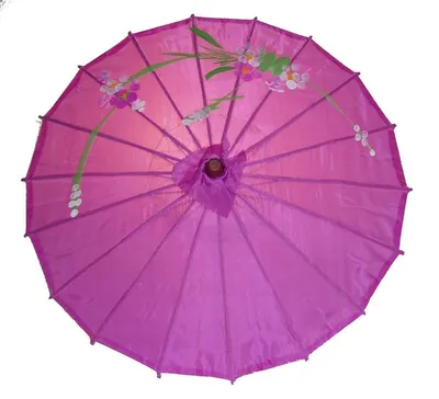 Produktbild von Sonnenschirm 004 Dekoschirm aus Kunstfaser wasserfest lila Bambus