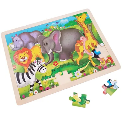 Image de Puzzle en bois Animaux sauvages - 48pcs.