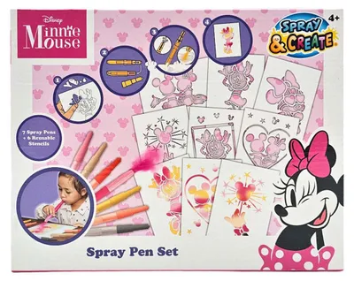 Obrázok produktu pre Canenco Minnie Mouse – kreatívna sada sprejových fixiek so šablónami, ružová