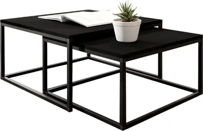 Produktbild von KIER FURNITURE LOFTI Couchtisch 2er Set Beistelltisch Tisch - Schwarz
