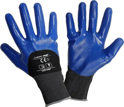 Produktbild von Salzstoffhandschuhe, Schwarz-Lila, L221111P, 12 Paar, "11", Ce, Lahti
