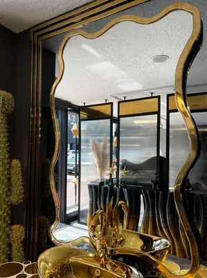 Produktbild von Casa Padrino Luxus Designer Spiegel Gold 130 x H. 200 cm - Edelstahl Wandspiegel - Badezimmer Spiegel - Luxus Möbel - Hotel Möbel - Designer Möbel