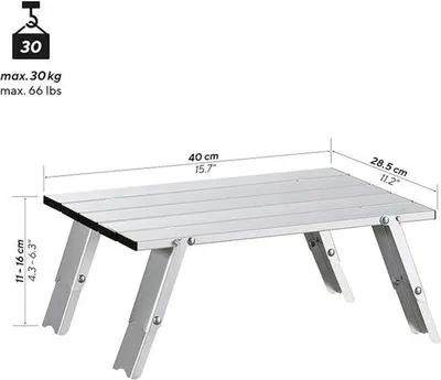 Produktbild von Klappbarer Campingtisch, 28,5x40x16cm, stabil, tragbar