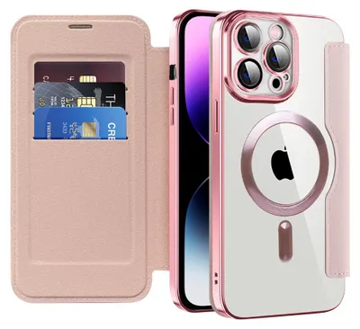 Produktbild von Techsuit - SmartMag Book Hülle für iPhone 14 Pro Max - rosa