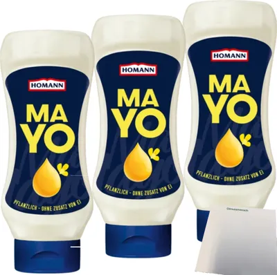 Produktbild von Homann Mayonnaise Sauce 3er Pack (3x430ml Flasche) + usy Block