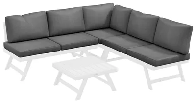Produktbild von Outsunny 4-tlg. Gartenlounge-Set mit 5-stufig verstellbarer Eckcouch, Aluminium-Couchtisch & Sitzkissen, wetterfestes Balkonmöbel-Set für 5 Personen, Grau