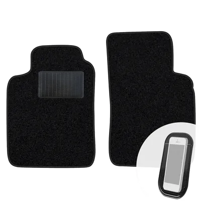 Produktbild von moto-MOLTICO Vorne Fußmatten Auto Velours Autoteppiche Schwarz Automatten Set 2-teilig passend für Renault Megane I 1995-2002