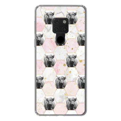 Produktbild von MuchoWow® Handyhülle Schutzhülle Hülle für Huawei P40 Lite Schottischer Highlander - Muster - Gold Silikon Softcase Handy Hülle - Handy