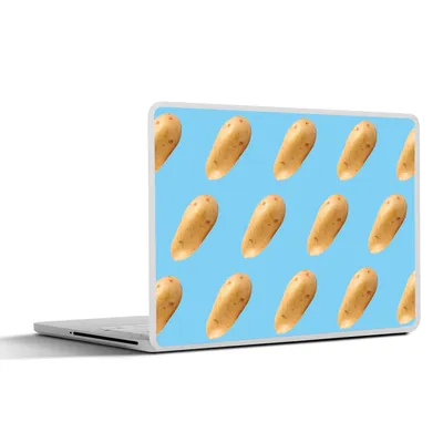 Produktbild von MuchoWow® Laptop Aufkleber Sticker Cover Kartoffel - Muster - Blau 36.5x27.5 cm - Laptop-Sticker