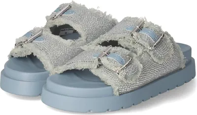 Produktbild von Buffalo Damen Pantoletten EVE ARI SPARK Blau Textil Synthetik Mix Größe: 36