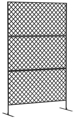 Image de Outsunny Séparation de pièce en 3 parties 122x198 cm Paravent autoportant en treillis, noir