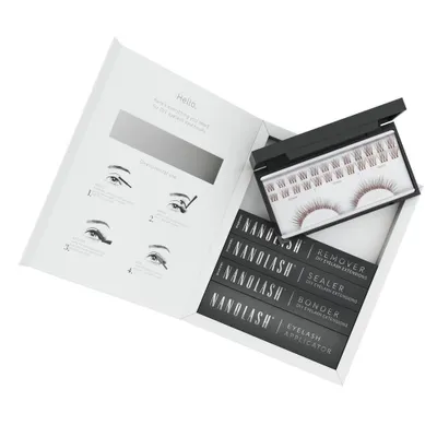 Image de Starter kit pour extensions de cils marron en grappe à appliquer soi-même à la maison Nanolash INNOCENT