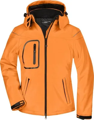 Zdjęcie produktu dla Modna zimowa kurtka softshell pomarańczowa, rozmiar L