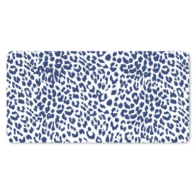 Produktbild von MuchoWow® Schreibtischunterlage Pantherdruck - Blau - Weiß 80x40 cm - XXL Mauspad - Gaming Mauspad