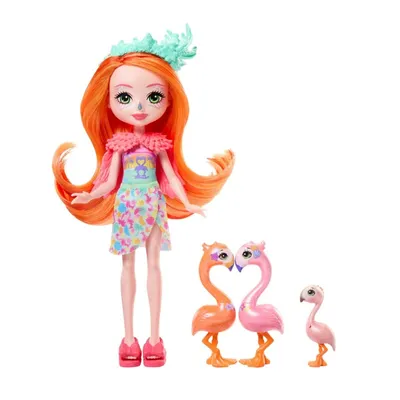 Obrázek produktu pro Sada panenky/figurky Enchantimals, Mattel, Flamingo + 3 figurky, růžová, 15 cm