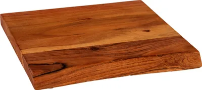 Produktbild von Holzplatte Arya mit echter Baumkante (einseitig), 30 x 30 cm, Akazienholz nussfarben, massiv & lackiert