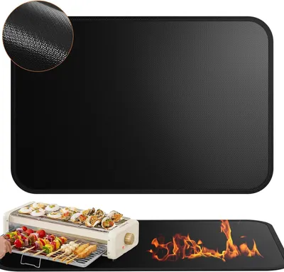 Immagine prodotto di Tappetino resistente al calore – Protezione per il piano di lavoro – Protegge la cucina – Spessore 2 mm – 60 x 40 cm – Nero