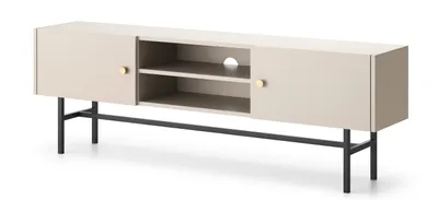 Produktbild von AX LIVING TV Bank beige Dinley – 155 cm Lowboard mit Metallgestell