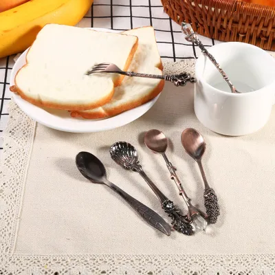 Obrázok produktu pre Vintage lyžice vidličky,Retro lyžice vidličky,Lyžice a vidličky,Vintage riad,Stolovanie darček,Lyžice vidličky sada,Lyžice vidličky sada