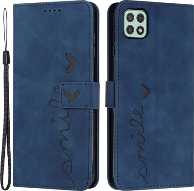 Produktbild von Samsung Galaxy A22 5G Hülle - Coverup Smile Klapphülle - Blau