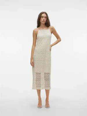 Produktbild von Vero Moda Maya Calf ärmelloses Midikleid Beige S Damen Beige S