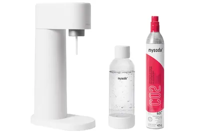 Produktbild von MySoda Woody Wassersprudler inkl. CO₂-Zylinder & Wasserflasche in Weiß
