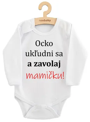 Obrázok produktu pre Body s potlačou New Baby a zavolaj MAMIČKU!, vel. 68 (4-6m)