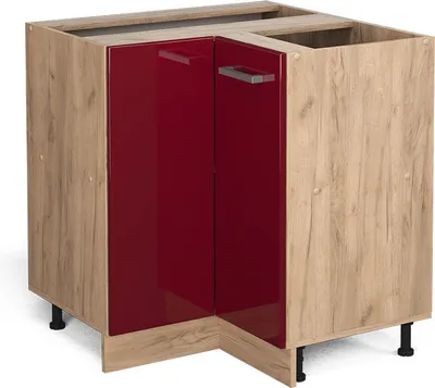 Produktbild von Eckunterschrank Vicco R-Line Rot Hochglanz 75.6 cm AP Marmor, Model 46753