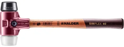 Produktbild von Halder Schonhammer Durchmesser 40mm 635g Simplex mit Schlageinsatz Super-Kunststoff weiß - 3027040