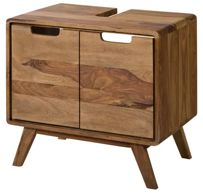 Immagine prodotto di MASSIVMOEBEL24 | Mobile lavabo in legno di sheesham 60x40x55 sabbiato naturale MALMÖ 2 #265