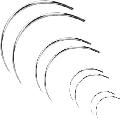 Gebogene Nähnadeln 8er-Set, 2"–3,5", für Leder, Polster, Teppich, Canvas