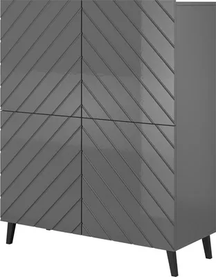 Zdjęcie produktu dla Regał grafitowy z połyskiem 100,5 x 40 x 121,5 cm
