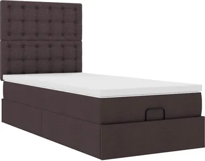 Immagine prodotto di Pouf Letto con Materasso Marrone Scuro 100x200 cm in Tessuto