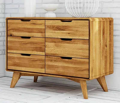 Produktbild von Kommode Timaru 11 Wildeiche massiv geölt - Abmessungen: 63 x 90 x 40 cm (H x B x T)