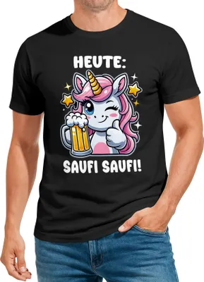 Produktbild von Herren T-Shirt Alkohol Bier EinhornPartyshirt Feiern Fun-Shirt Spruch lustig Moonworks®