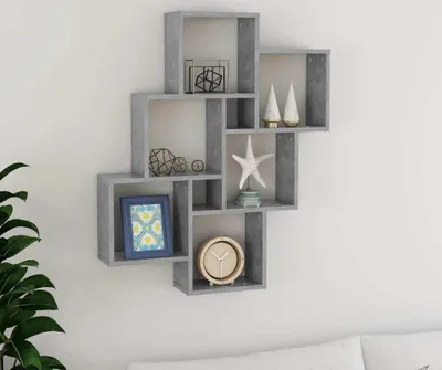 Imagen del producto de Maison Exclusive - Estantería cúbica en color gris hormigón, 78x15x93 cm, fabricada en material de madera