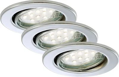 Produktbild von 3er Set LED Einbauleuchte, Ø 8,6 cm, 3 W, Chrom, Briloner Leuchten