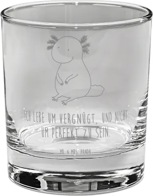 Produktbild von Mr. & Mrs. Panda Glas Axolotl Niedlich - Transparent - Geschenk, Freundin, Tumbler, Liebe, Lebensweisheit, Trinkglas, Weisheit, Fröhlich, für Gin, Longdrinkglas