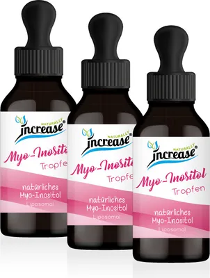Produktbild von Nimm 3, zahl 2 Aktion Liposomale Myo - Inositol Tropfen hochdosiert - 4000mg Myo - Inositol pro Tag (360.000mg Myo - Inositol in 3 Flaschen)