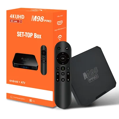 Obrázek produktu pro TVBOX 4K Android 10 (2023) – Výkonné úložiště, bezdrátové připojení, dálkové ovládání s hlasovým ovládáním – Zlepšete zážitek z domácí zábavy