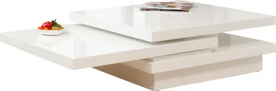 Produktbild von SalesFever Couchtisch rechteckig | 360 Grad drehbar | MDF-Holz | B 120 x T 80 x H 30 cm | weiß