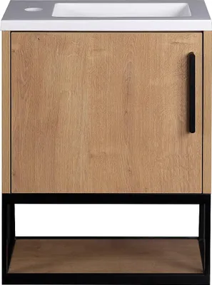 Produktbild von Waschtischunterschrank mit Nische - 40 cm - Natürliches Licht - LOPENA