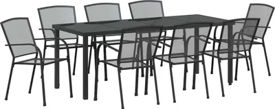 Produktbild von Garten Essgruppe 9 pcs Anthrazit Pulverbeschichteter Stahl