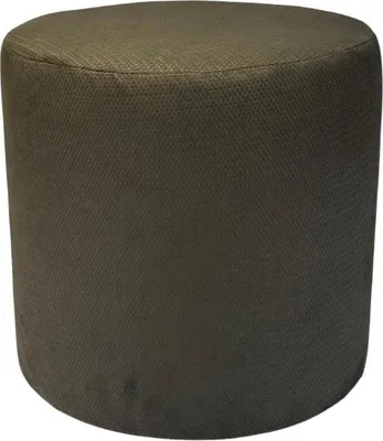 Produktbild von Velours-Hocker MAKALU 40x40 cm rund – stilvoller Fußhocker aus weichem Samt – Dunkelbraun