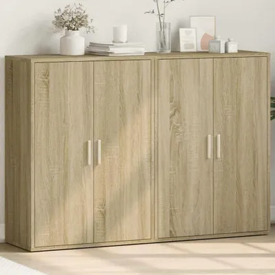 Produktbild von vidaXL Sideboards 2 Stk. Sonoma-Eiche 60x31x84 cm Holzwerkstoff