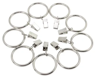 Vorhang-Clip-Ringe 38 mm, 20 Stück, Edelstahl, silber
