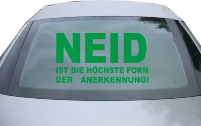Produktbild von Indigos UG - Aufkleber Heckscheibe & Motorklappe DE6148 - grün - 600x324 mm - neid - Auto Scheiben Fenster Heckklappe Tuning Racing JDM - Die cut