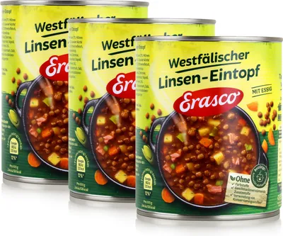 Produktbild von Erasco westfälischer Linsen-Eintopf 800g Fertigessen (3er Pack)